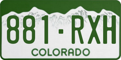 CO license plate 881RXH