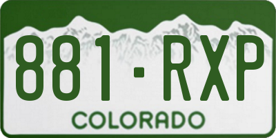 CO license plate 881RXP