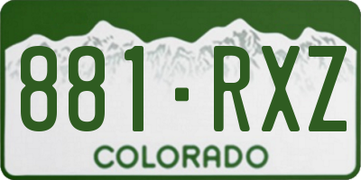 CO license plate 881RXZ