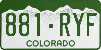 CO license plate 881RYF