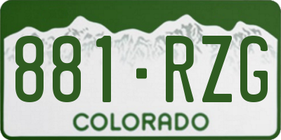 CO license plate 881RZG