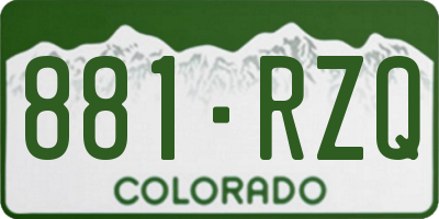 CO license plate 881RZQ