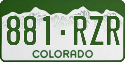 CO license plate 881RZR