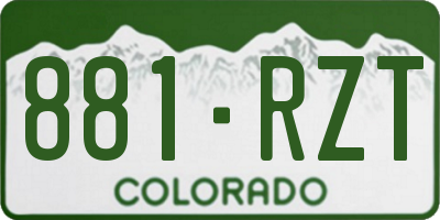 CO license plate 881RZT