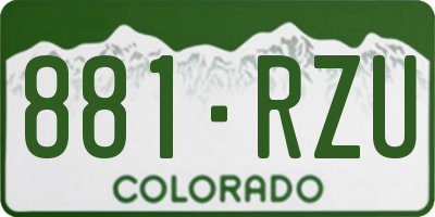 CO license plate 881RZU