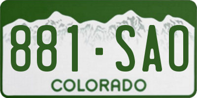 CO license plate 881SAO