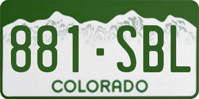 CO license plate 881SBL
