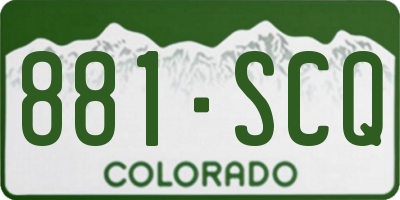 CO license plate 881SCQ
