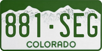 CO license plate 881SEG