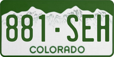 CO license plate 881SEH
