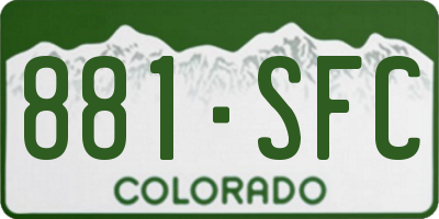 CO license plate 881SFC