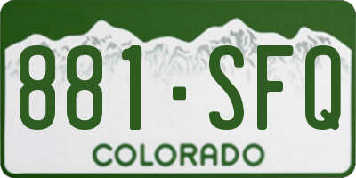 CO license plate 881SFQ