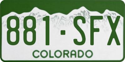 CO license plate 881SFX