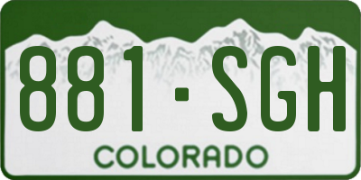 CO license plate 881SGH