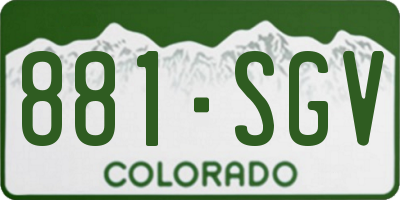 CO license plate 881SGV