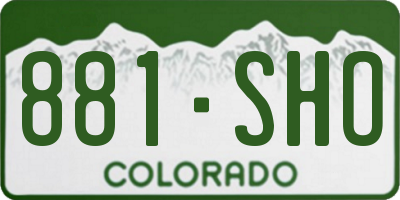 CO license plate 881SHO