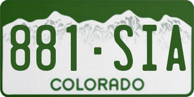 CO license plate 881SIA