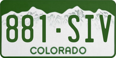 CO license plate 881SIV