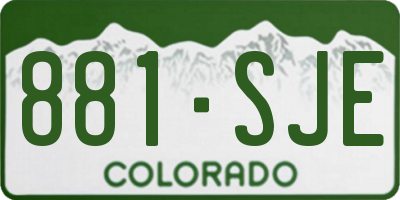 CO license plate 881SJE