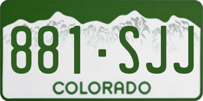 CO license plate 881SJJ