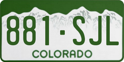 CO license plate 881SJL