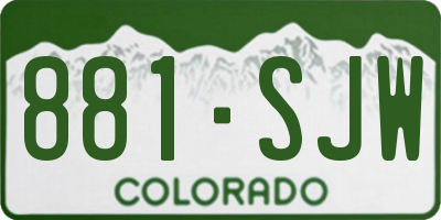 CO license plate 881SJW