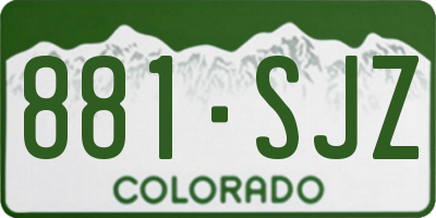 CO license plate 881SJZ