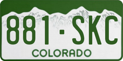 CO license plate 881SKC