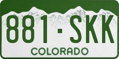 CO license plate 881SKK