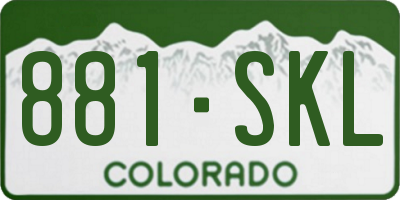 CO license plate 881SKL