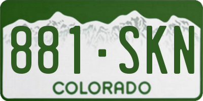 CO license plate 881SKN