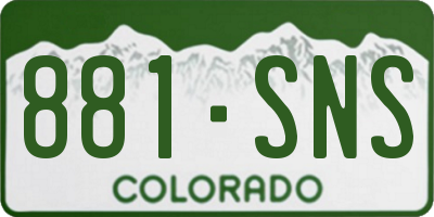 CO license plate 881SNS