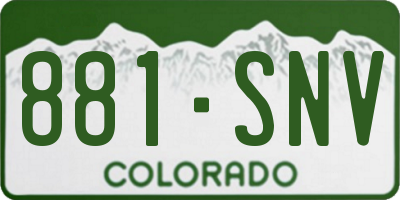 CO license plate 881SNV