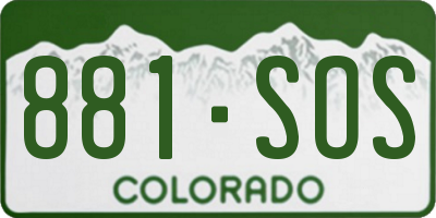 CO license plate 881SOS