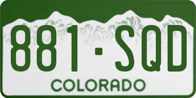 CO license plate 881SQD