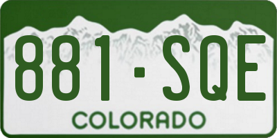 CO license plate 881SQE