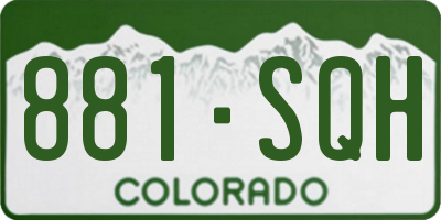 CO license plate 881SQH