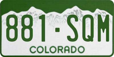 CO license plate 881SQM