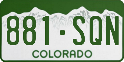 CO license plate 881SQN