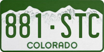 CO license plate 881STC