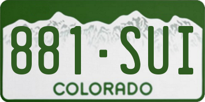 CO license plate 881SUI