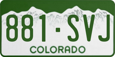 CO license plate 881SVJ