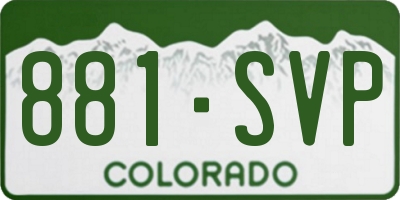 CO license plate 881SVP