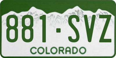 CO license plate 881SVZ