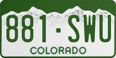 CO license plate 881SWU