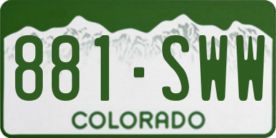 CO license plate 881SWW
