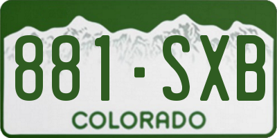 CO license plate 881SXB