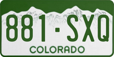 CO license plate 881SXQ