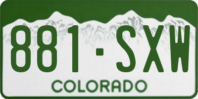 CO license plate 881SXW