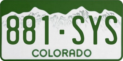 CO license plate 881SYS